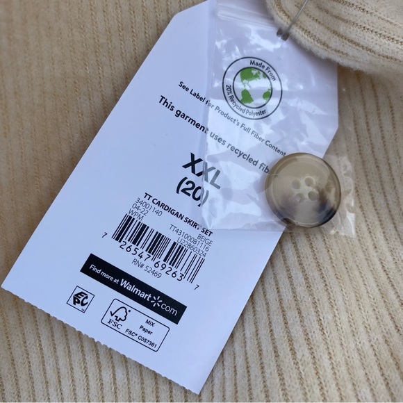 Time and Tru Women’s Cardigan and Skirt 2PC Set Size 20 XXL - Picture 6 of 8